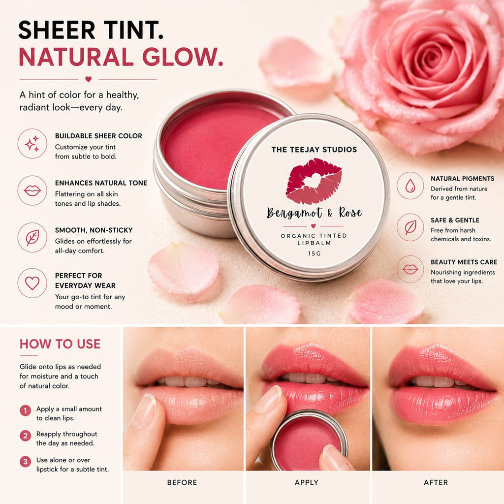 Bergamot & Rose Tinted Lip Balm