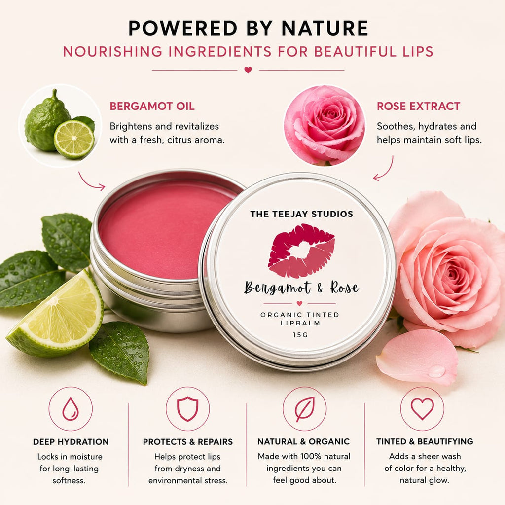 Bergamot & Rose Tinted Lip Balm