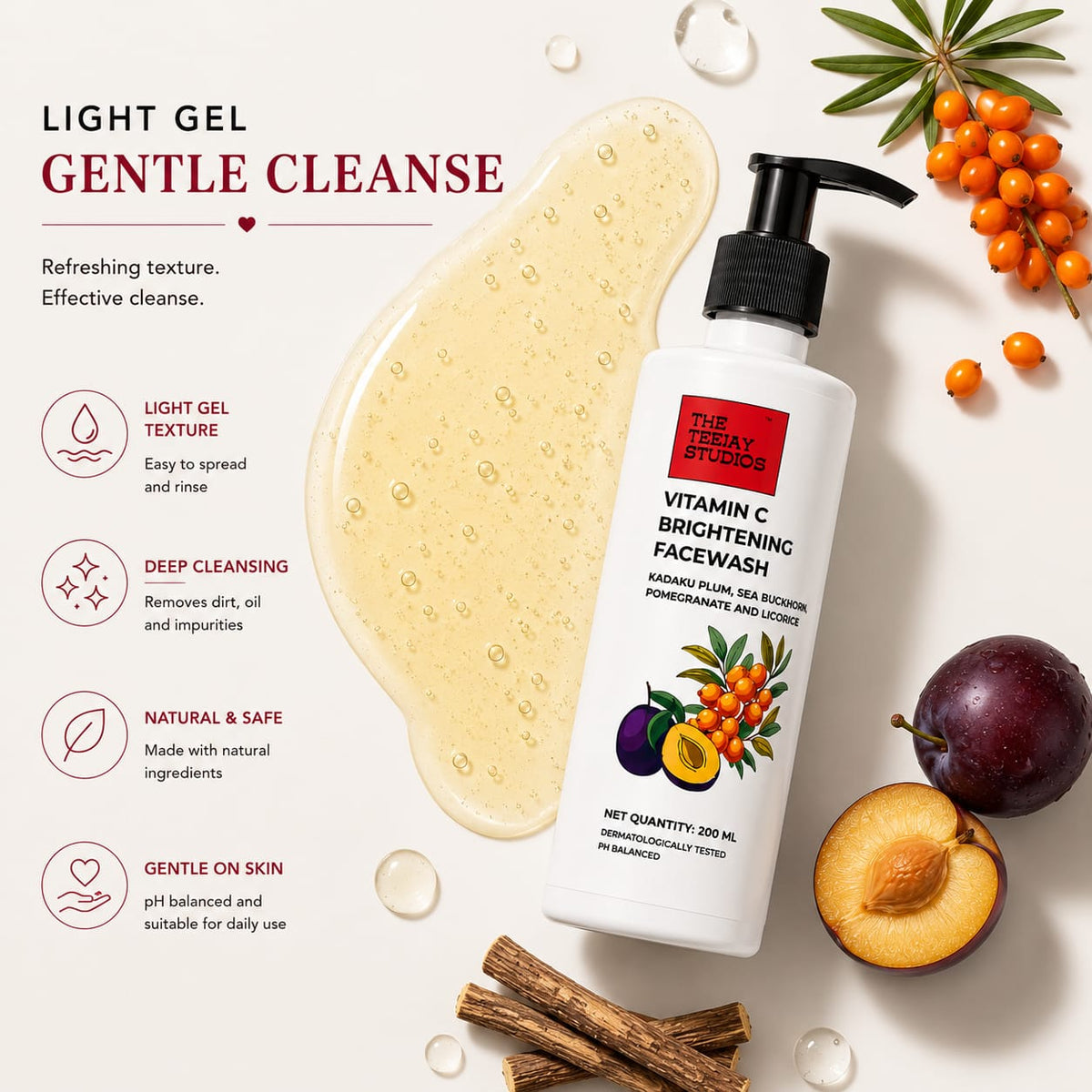 Vitamin C Brightening Face Wash | Kadaku Plum