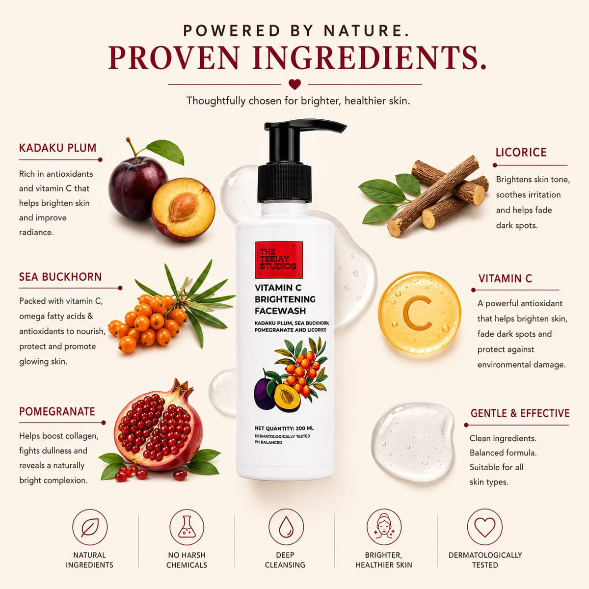 Vitamin C Brightening Face Wash | Kadaku Plum