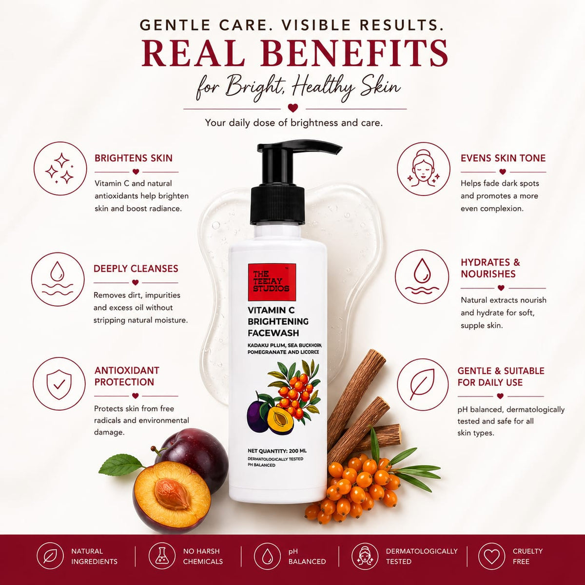 Vitamin C Brightening Face Wash | Kadaku Plum