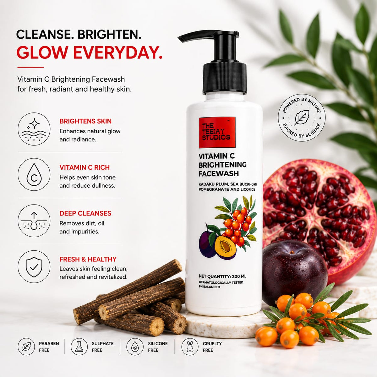 Vitamin C Brightening Face Wash | Kadaku Plum