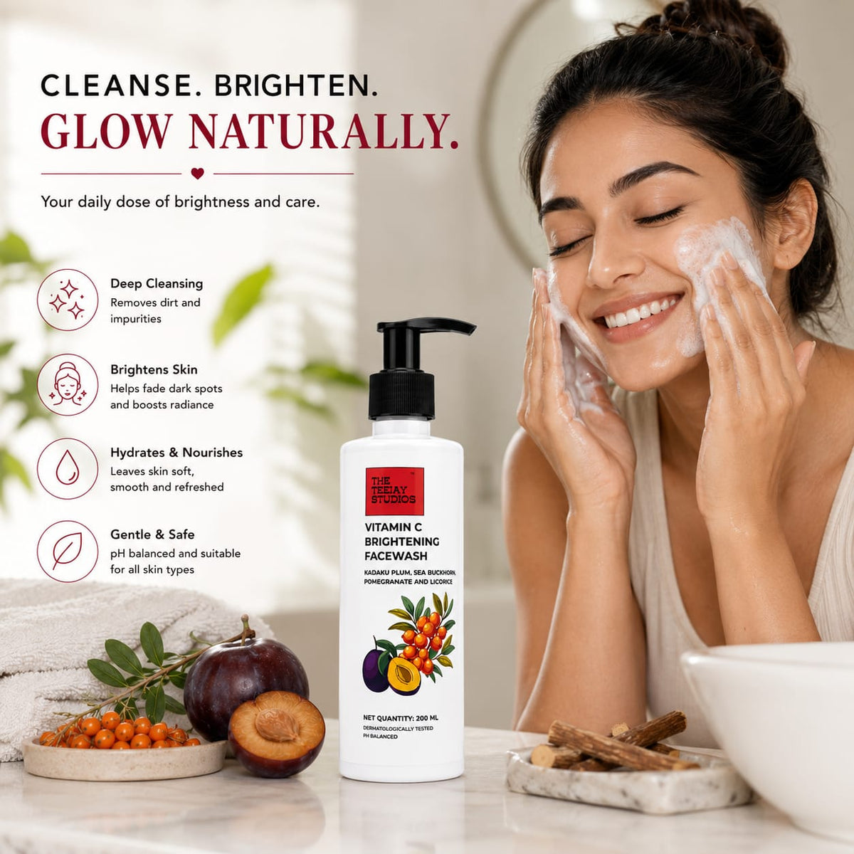 Vitamin C Brightening Face Wash | Kadaku Plum